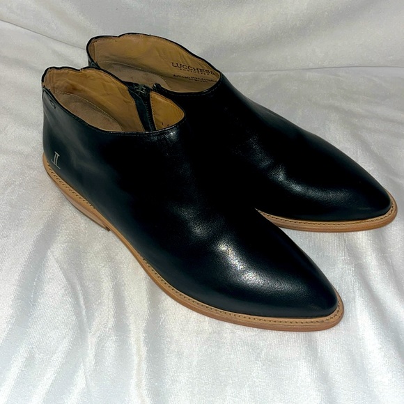 Lucchese Bootmaker Shoes - New Lucchese Bootmaker Low Heel Ankle Bootie Black Moto Goth Capsule WMNS 10B